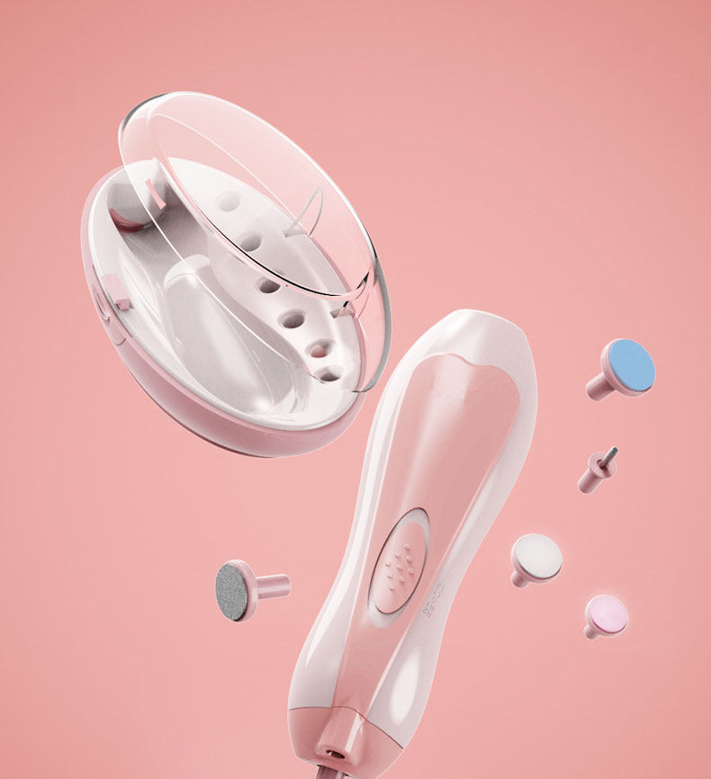 Gogetcart Multifunctional Baby Nail Polisher Kit – Electric Manicure Set with Safe Nail Trimmer for Newborns & Kids