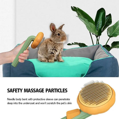 Gogetcart Pumpkin Pet Grooming Brush – Self-Cleaning Slicker Brush for Dogs, Cats, Puppies & Rabbits