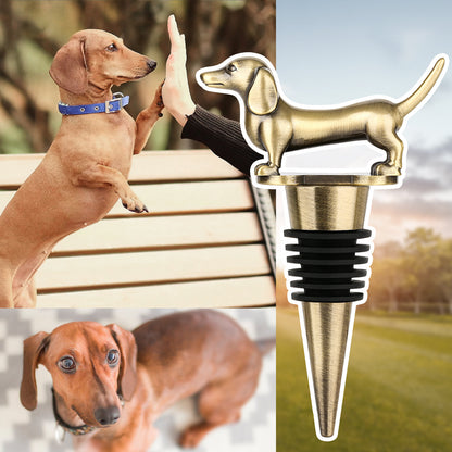 Gogetcart Dachshund Dog Wine Stopper – Cute Reusable Bottle Stopper for Wine & Champagne, Gift for Men & Women