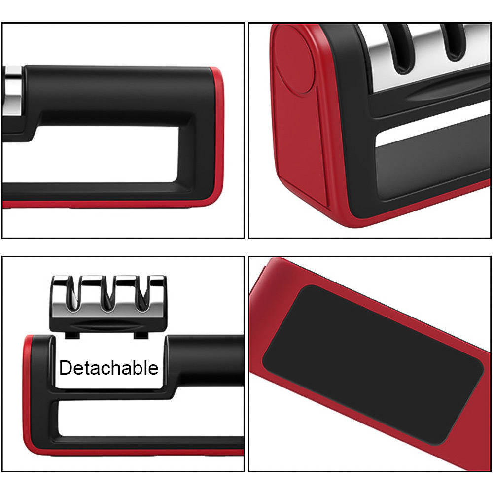 Gogetcart Professional 3-Stage Knife Sharpener – Diamond, Ceramic & Coarse Sharpening Tool with Non-Slip Base