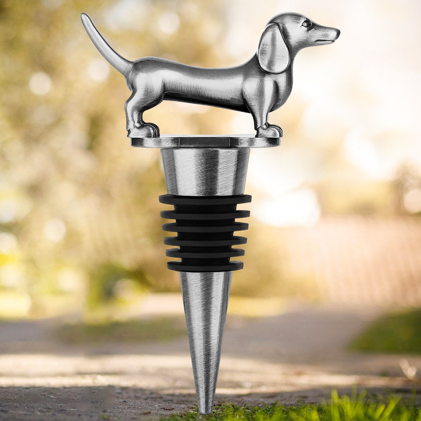 Gogetcart Dachshund Dog Wine Stopper – Cute Reusable Bottle Stopper for Wine & Champagne, Gift for Men & Women